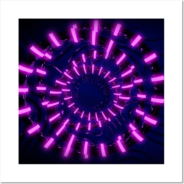 Violet Neon Portal Light Wall Art by Aceyear